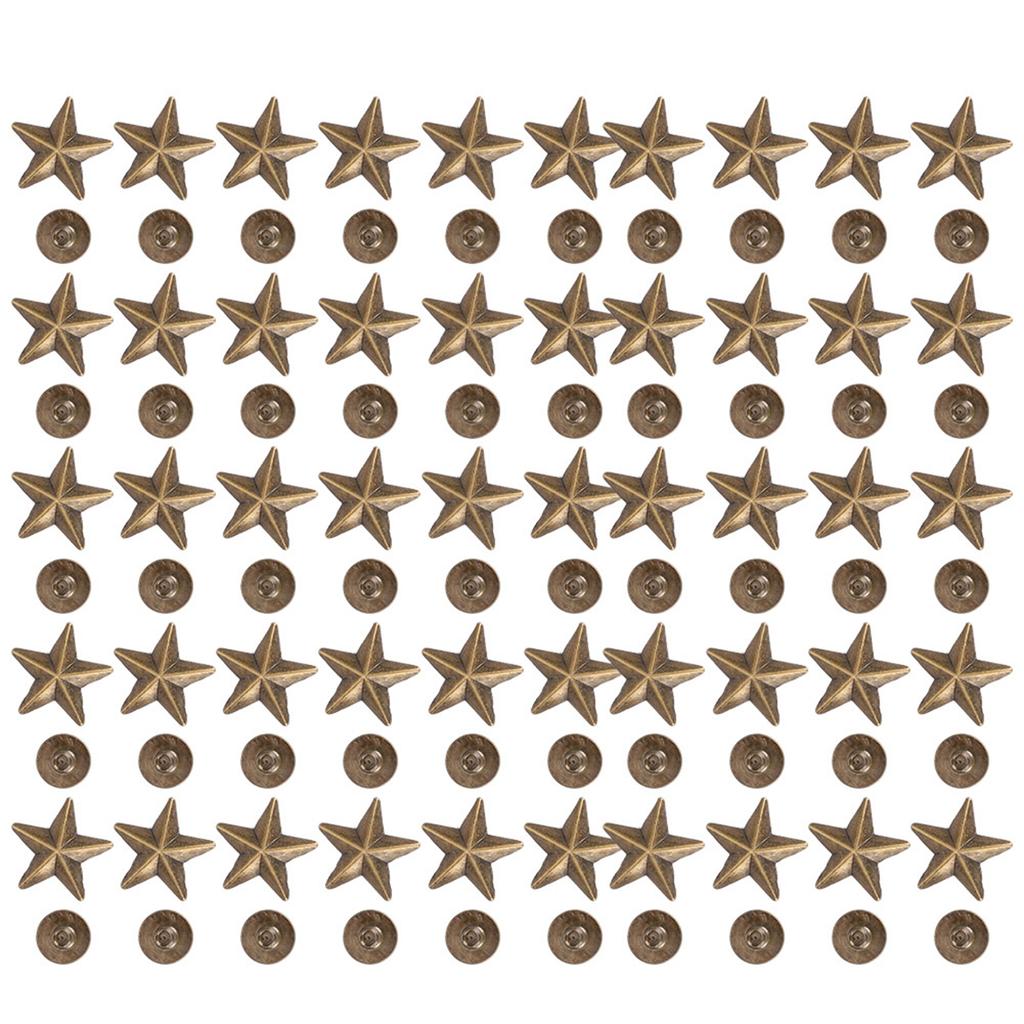 Star Shape Rivet Studs DIY Clothes Shoes Decoration Accessories with Screws 14mm
