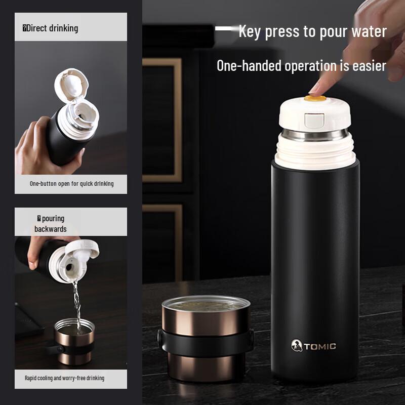 TOMIC TW60106 Stainless Steel Insulated Mug with Ceramic Liner 550ml