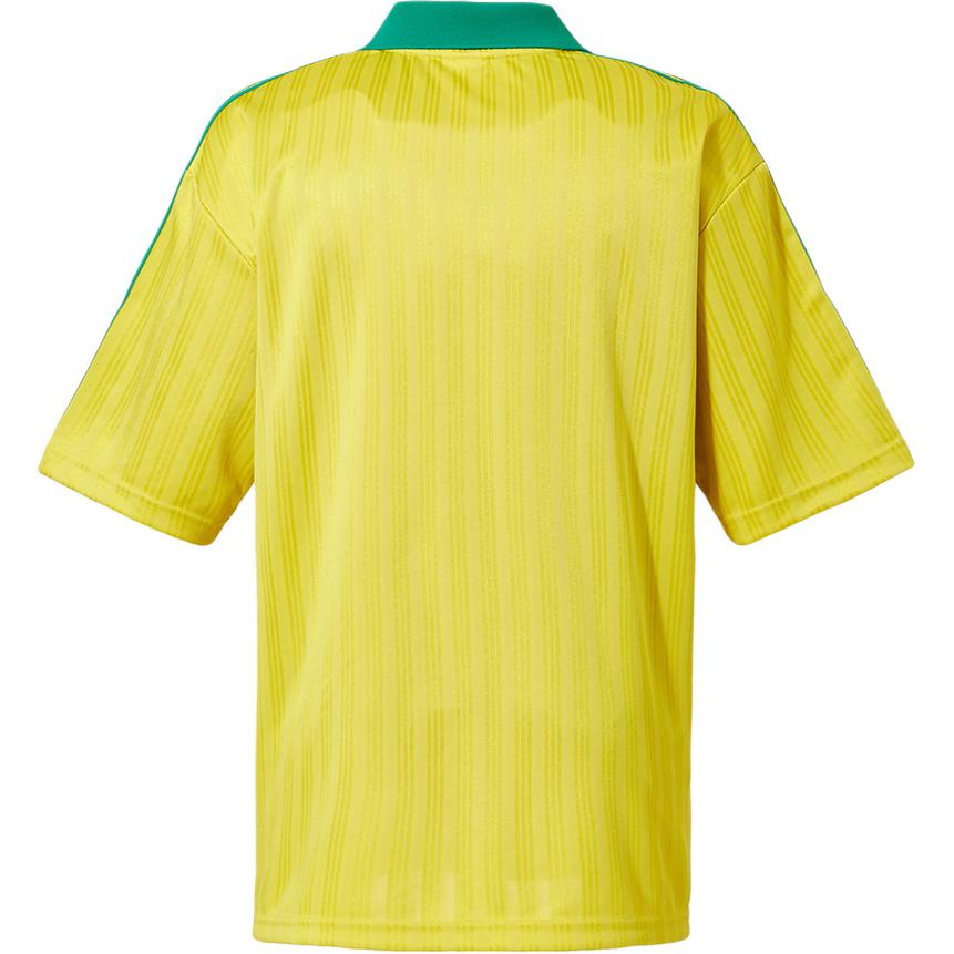 Adidas Originals Letter Logo Striped Short Sleeve Polo Shirt Men Polo Shirts Yellow KB5436