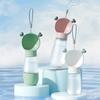 2 in 1 Outdoor Dog Water Bottle Leak-Proof Transparent Dog Water Dispenser Portable with Strap Pet Drinking Bowl Cat