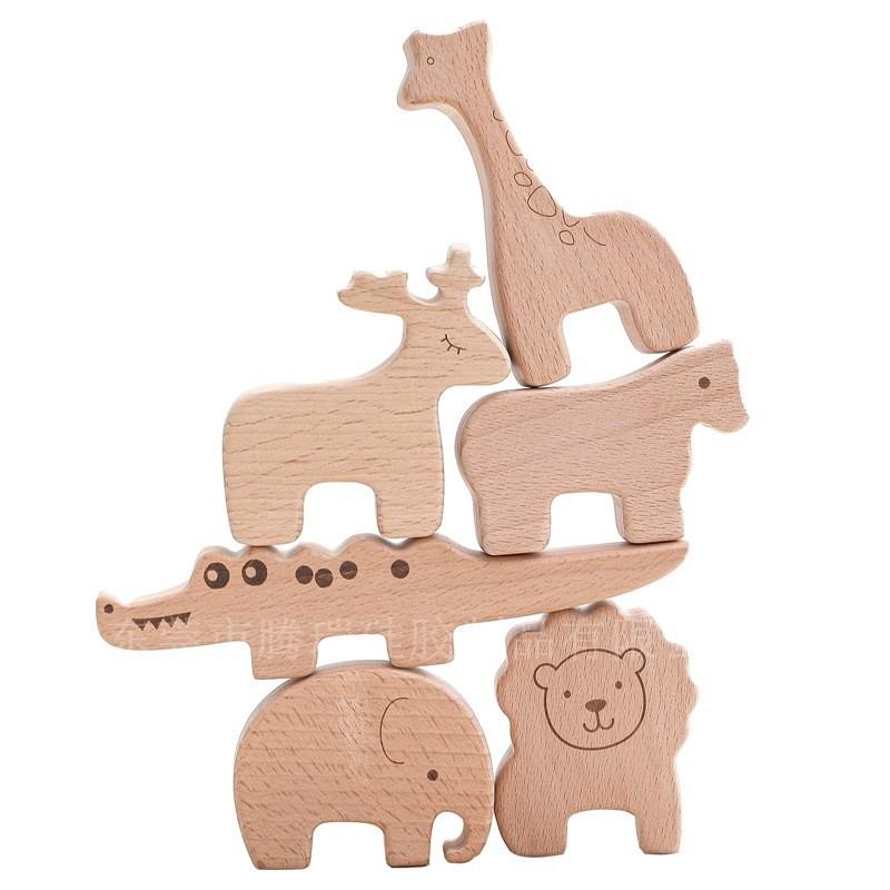 Nordic Style Wooden Star And Moon Stacking Music, Baby Educational Early Education Toys Children'S Building Block Stacking Music Stacking Toys