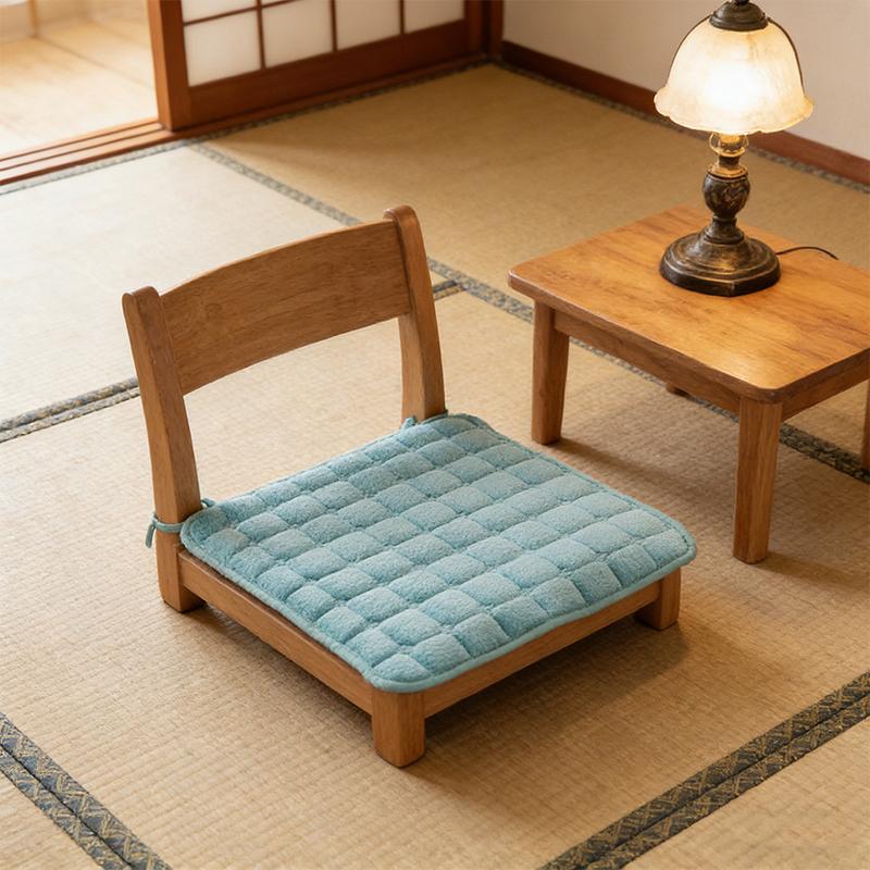 40cm Seat Cushion Comfortable Fleece Design Lightweight Home Decor All-Season With Fixing Straps Solid Color Multiple Colors