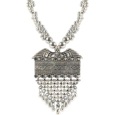Oxidized German Silver Necklace with Earrings & Bracelet Combo for Women and Girls