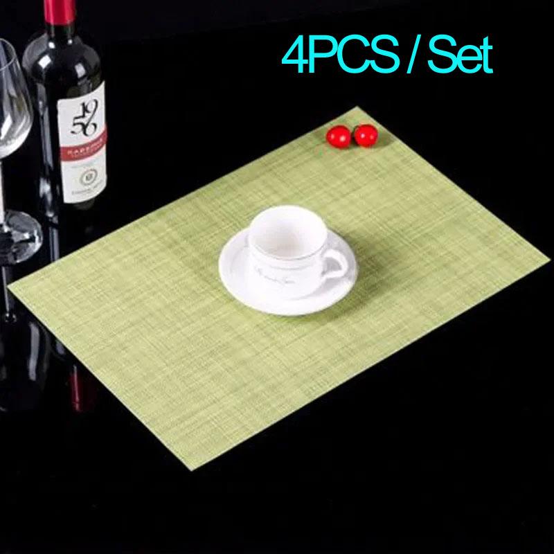 Home Retro Wasserdichte Tischsets Moderner Stil PVC Teller Schüssel Halter Tassenuntersetzer Waschbar einfach Tischsets Platzsets Individuell