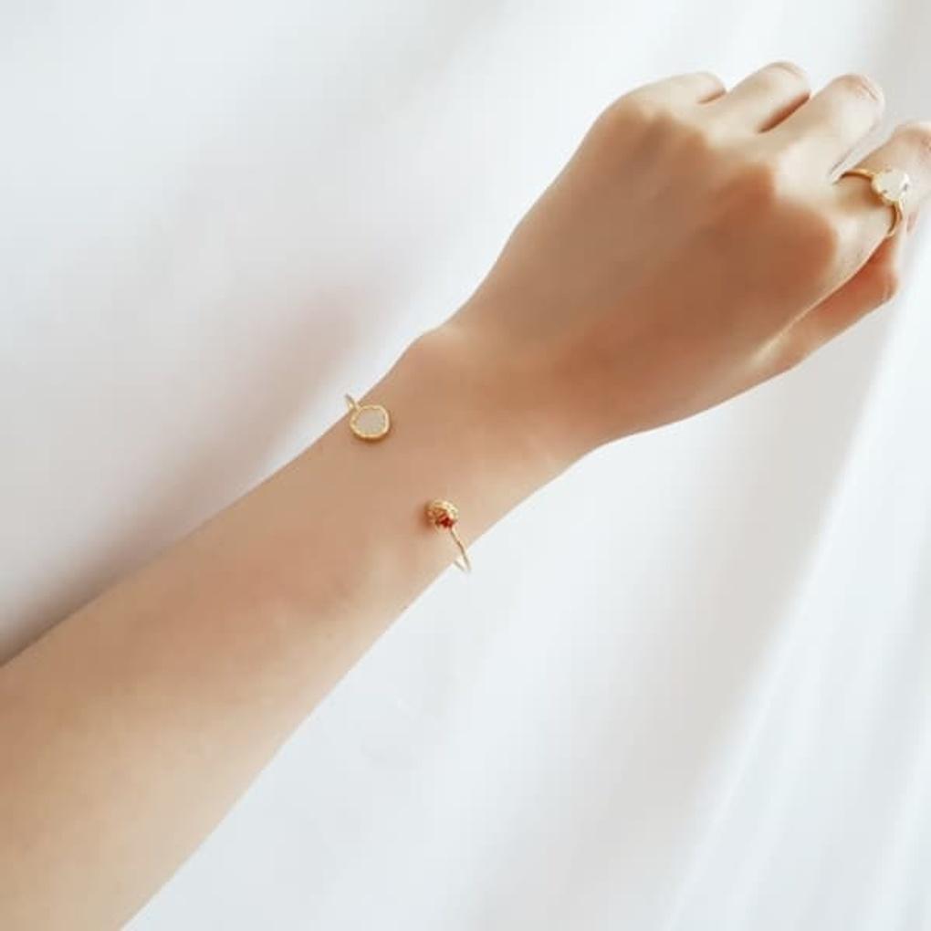 

Women s Daily High Glass Layered Bracelet pink gold