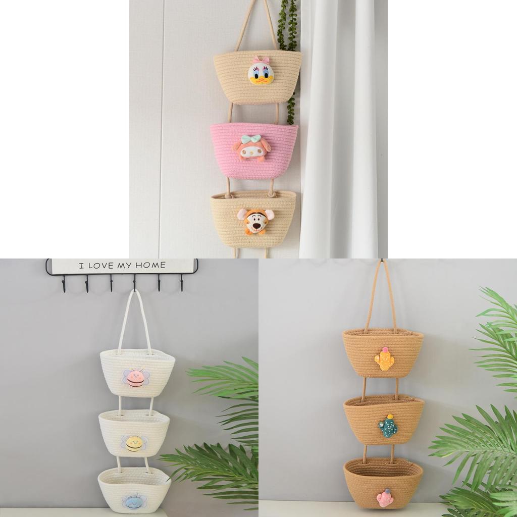 Multipurpose Foldable Cotton Hanging Basket For Bedroom Organizing