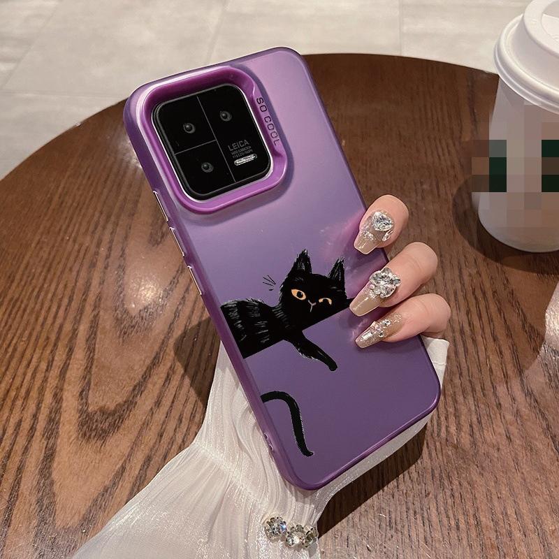 Custodia Gatto Fiore Per iPhone 16 Samsung A55 A35 A34 S24 FE Xiaomi Redmi Note 13 Pro 14C Huawei Honor 200 Bumper Telefono Antiurto Copertura Completa Antigraffio