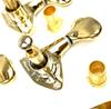 Acoustic Guitar Tuning Set of 6 Fishtail Gold Pegs, (3L + 3R), Metal, (3L + 3R)