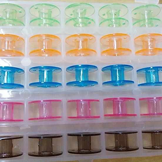 25 Stück/Box Spulen farbig, leicht aufzutragen, leere Kunststoffspulen, Nähmaschine, als Geschenk