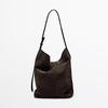 High-end Women's Shoulder Bag European And American Retro Bucket Bags Quality Frosted Handbag With Adjustable Shoulder Straps