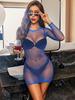 Mini Abito Sexy da Donna Scollo O Costumi da Bagno Sexy Vestito Tubolare Mini Rete Trasparente Senza Spalline