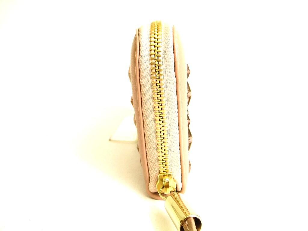 Authentic Jimmy Choo Metal Stars Bullet Pink Leather Round Zip Wallet FILIPA #9283  Refurbished