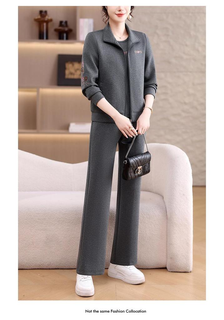 Women's Casual Sportswear: Spring/Autumn Loose Hoodie, Long Pants, Outdoor Jogging/Fitness Three-Piece Set
