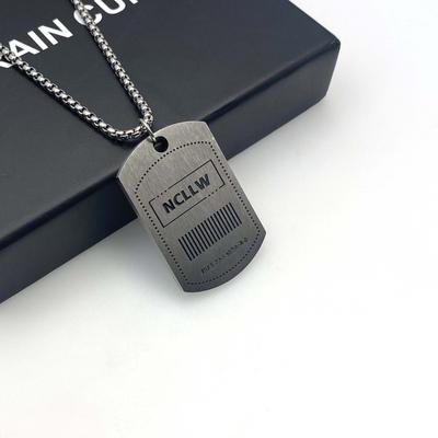 Titanium Steel Necklace Pendant Hip Hop Style English Brand Pendant Retro Pendant Alloy Jewelry Stainless Steel Necklace