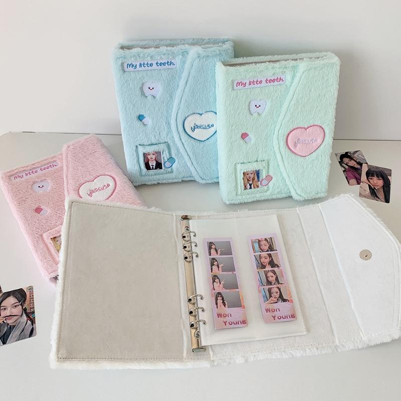 Korean Style A5 Sweet Plush Photo Album Love 3 Inch Small Fresh Collect Book For Girls Star Chasing Card Binder