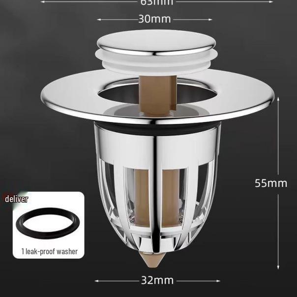 

Copper Core Pop-Up Basin Drain Plug and Filter for Sinks and Bathtubs