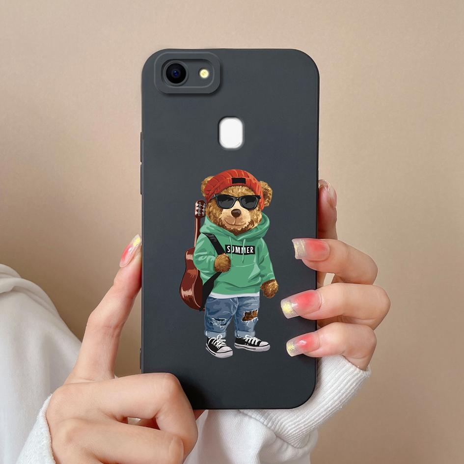 

Для Oppo F5 F11 F17 F9 F21 F7 F19 F15 Pro Чехлы для телефонов Fashion Little Bear Liquid Silicone High Definition Anti Fall защитные чехлы для корпуса Oppo OPPO F7