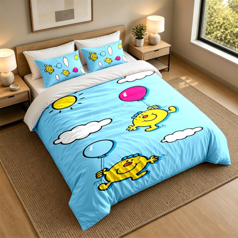 Weiches Bettwäsche-Set Mr. Muster für Herren & Kleine Miss, 1 Bettbezug plus 2 Kissenbezüge Stilvolle Schlafzimmer Heimtextilien