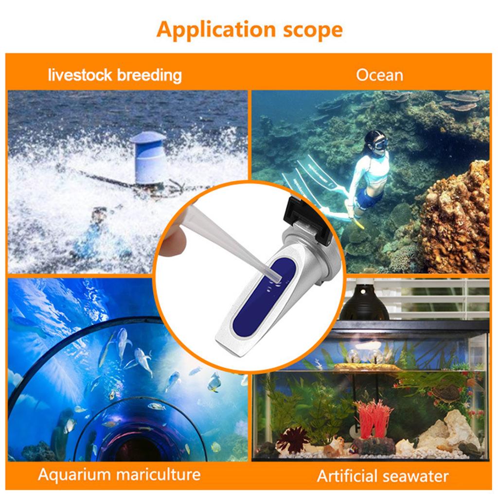 Salinity Refractometer Professional Automatic Temperature Compensation Salt Tester for Saltwater Pool Aquarium Pools
