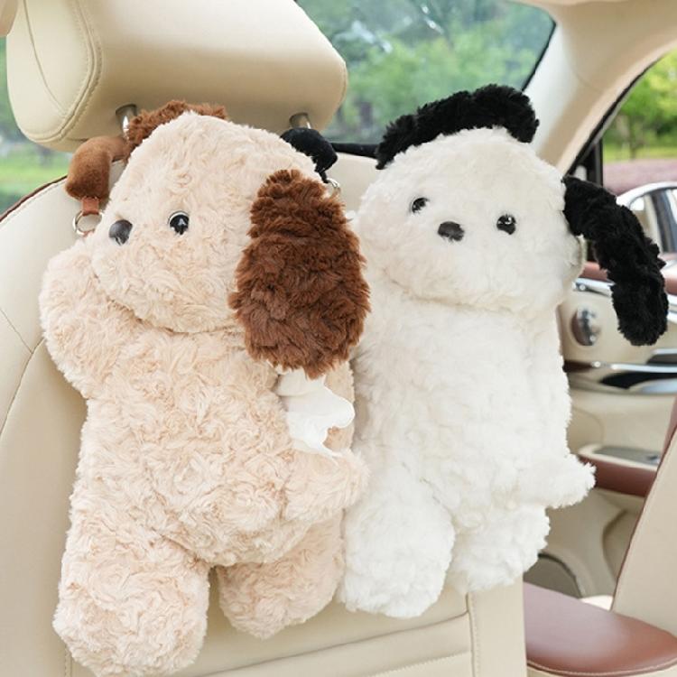 Car Tissue Holder Headrest Tissue Box Back Seat Tissue Dispenser Cute Animal Pattern Paper Case Cartoon Napkin Holder