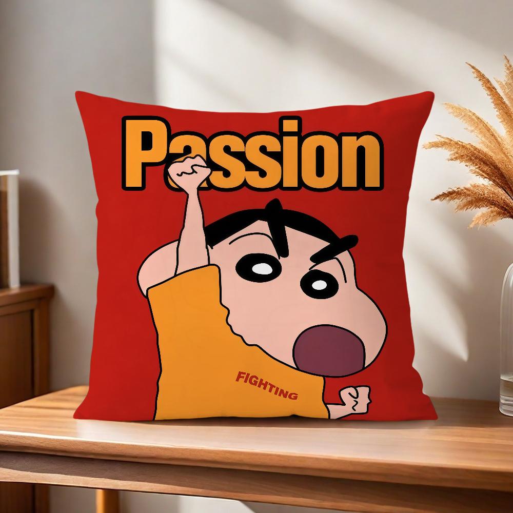 Cushion Cover Soft Pillow Case for Kawaii S-Shin Sofa Chan Living Room Home Funny Cute Decor Protective C-Crayon Cartoon Cover