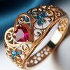 Unique Design Hollow Pattern Heart-shaped Inlaid Zircon Ring, Women's Fashionable Classic Holiday Accessory Jewelry