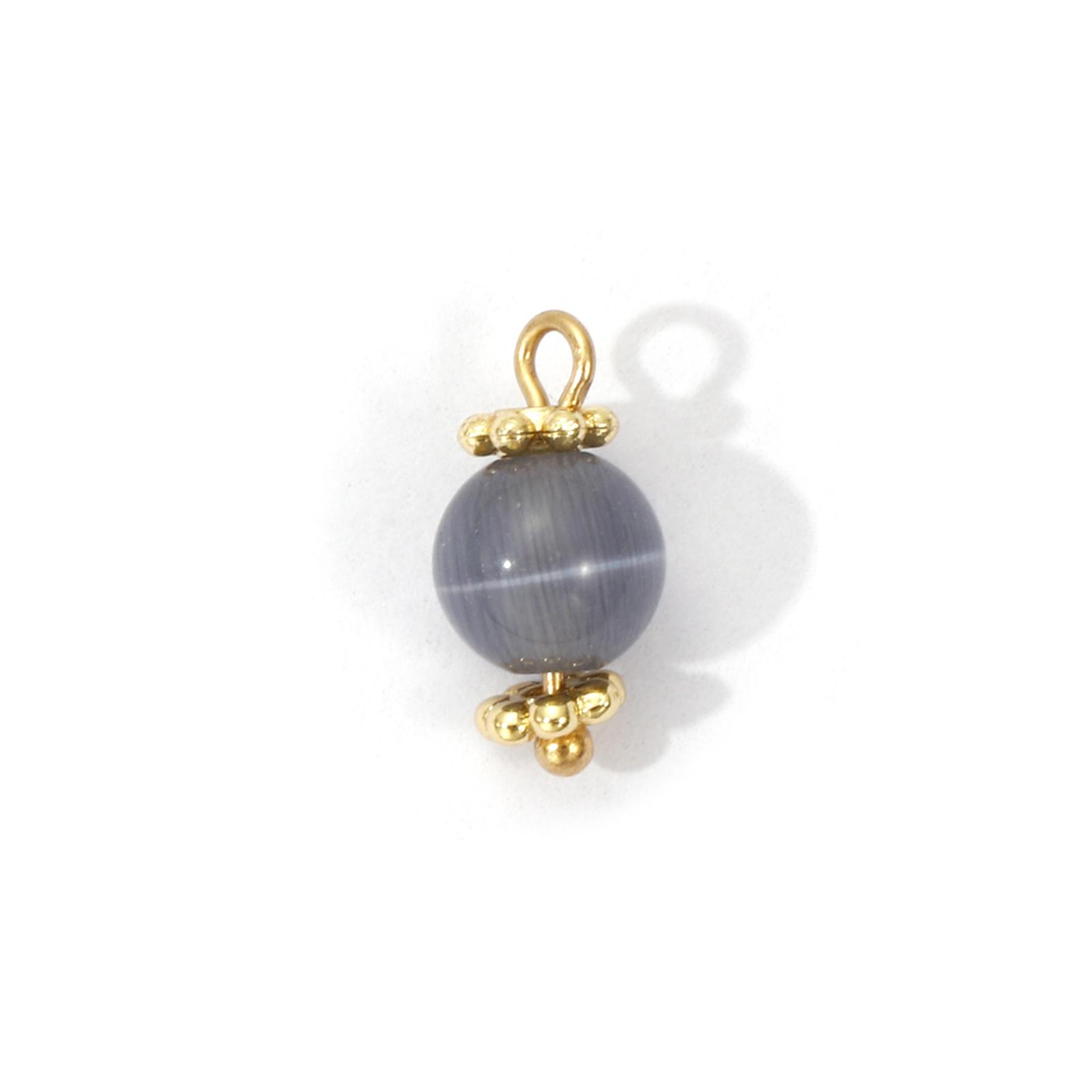 

2 PCs Brass Charms 18K Gold Plated Natural stone Water Droplet Spherical rotatable Pendants For DIY Necklace Jewelry Making