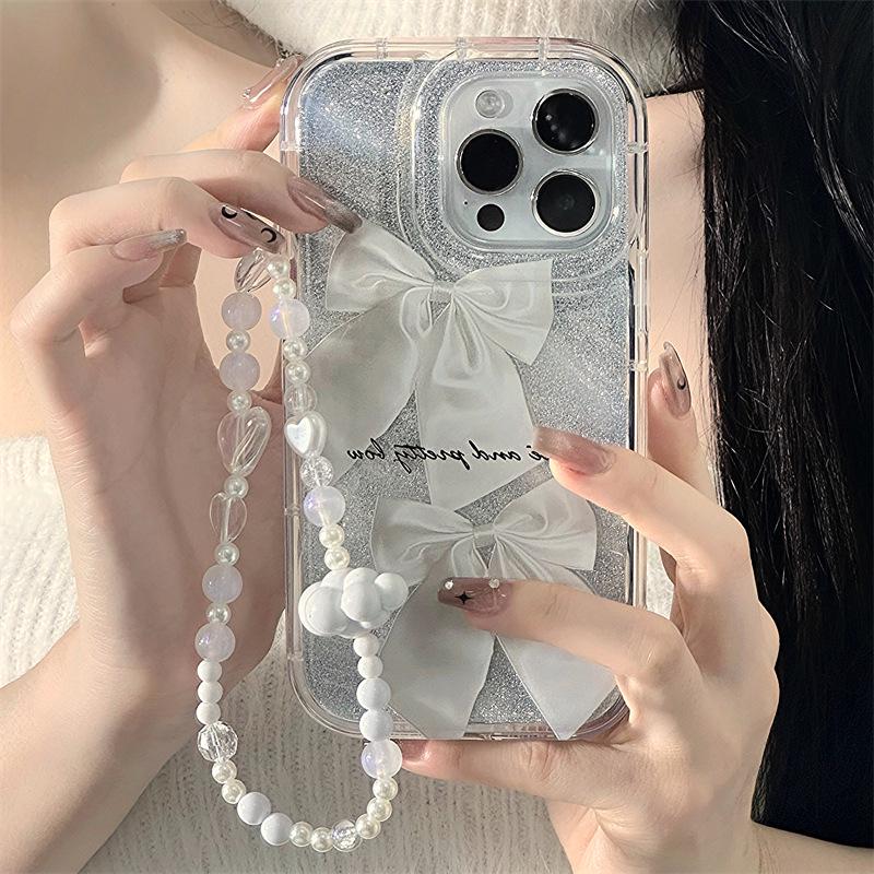 Zhitai Glitter Beskyttelsesdeksel for Apple iPhone 15/16 med Armbånd, Kompatibel med iPhone 12/11/13 Phantom-serien.