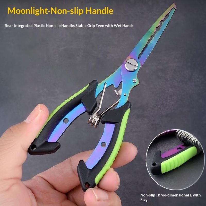 Portable Fishing Path Pliers Coated With Colored Titanium Multifunctional Fishing Pliers Gripper Stainless Steel Hook Cutter