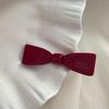 Festive Wine Red Bow Duckbill Hair Clip - Sweet Retro Style