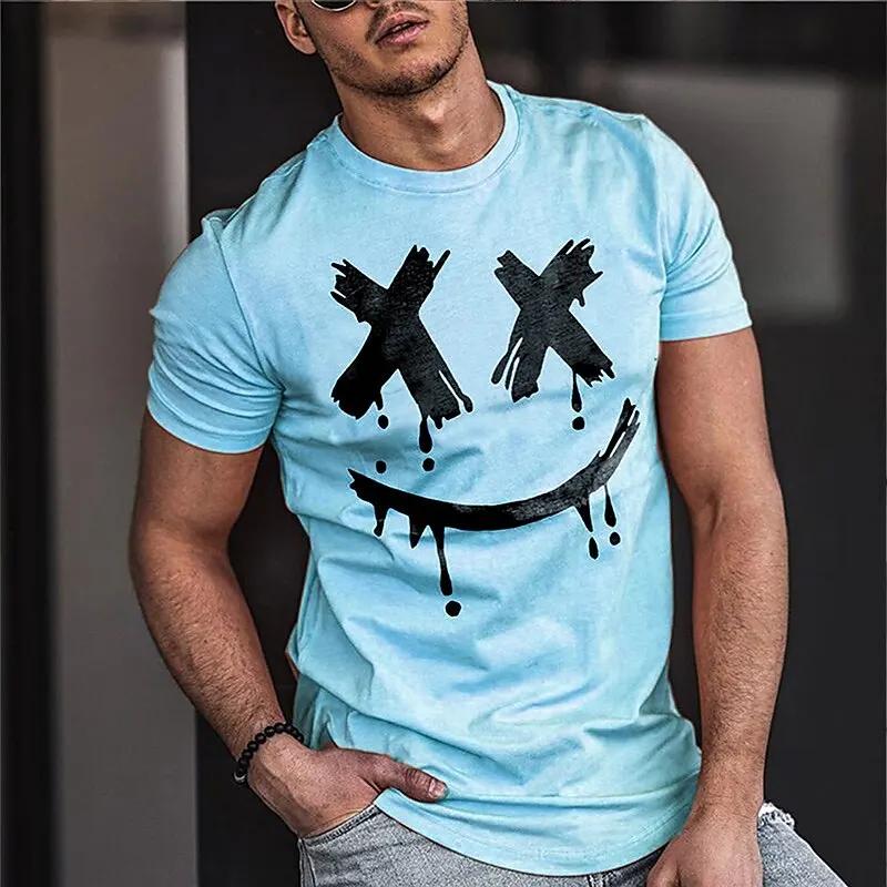 

Short sleeved shirt casual O-neck loose T-shirt summer street hip-hop clothing XS