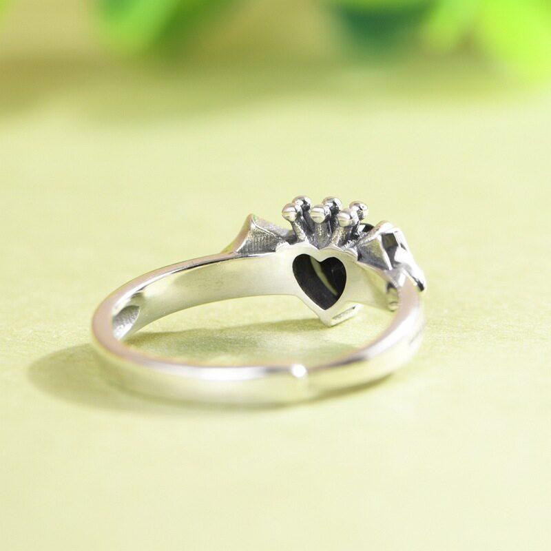 Adjustable Vintage Gothic Bat Wing Heart Zircon Ring Women Men Copper Statement Jewelry