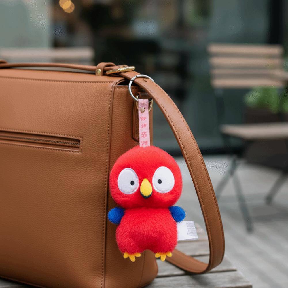 Mallard Owl Plush Keychain Adorable Macaw Plush Pendant Chickens Plush Keychain  Birthday Gift