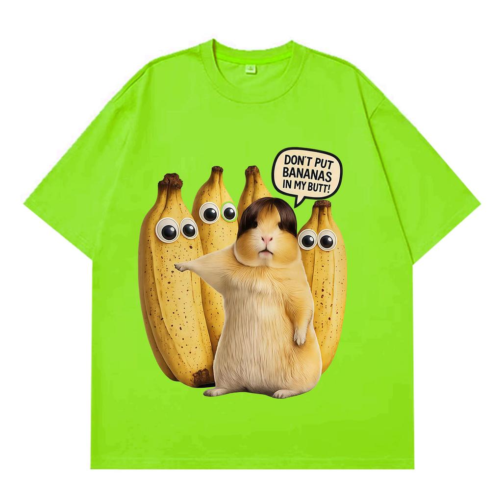 Funny Hamster Banana Animal Meme Graphic T Shirt Unisex Unisex Hiphop Tshirt Summer Shortsleeved Loose Casual Cotton Tshirts