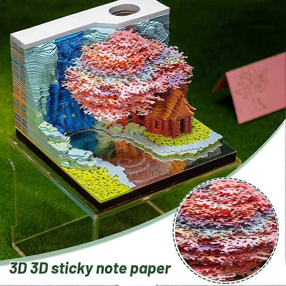 Flower Fruit Mountain Tree House 3d Sticky with Dustproof Acrylic Cover