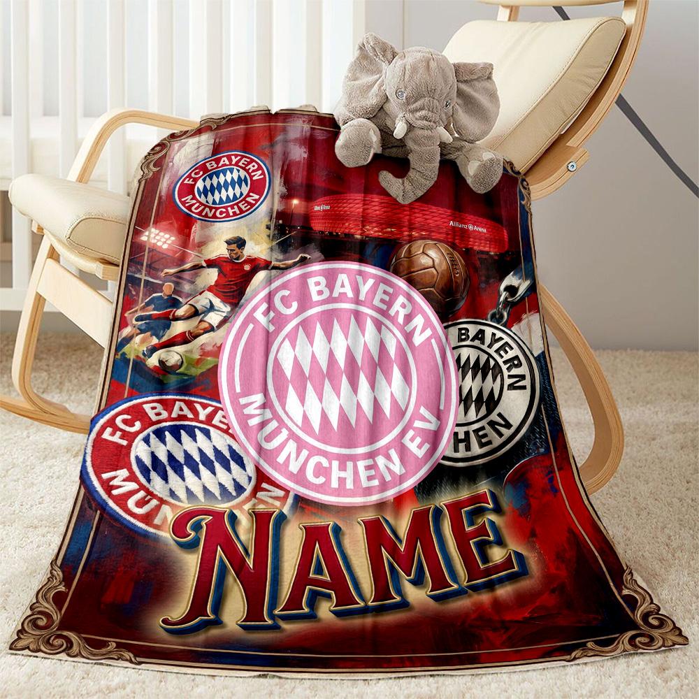 Bayern Munich Fan Gear Customize Your Name Blanket Throw Customizable Blanket Durable Comfort Perfect for Bedding Bed Picnics Livingroom