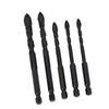5PCS Set Masonry Drill Bits Cemented Carbide 14 Inch Hex Shank Professional Concrete Drill Bits