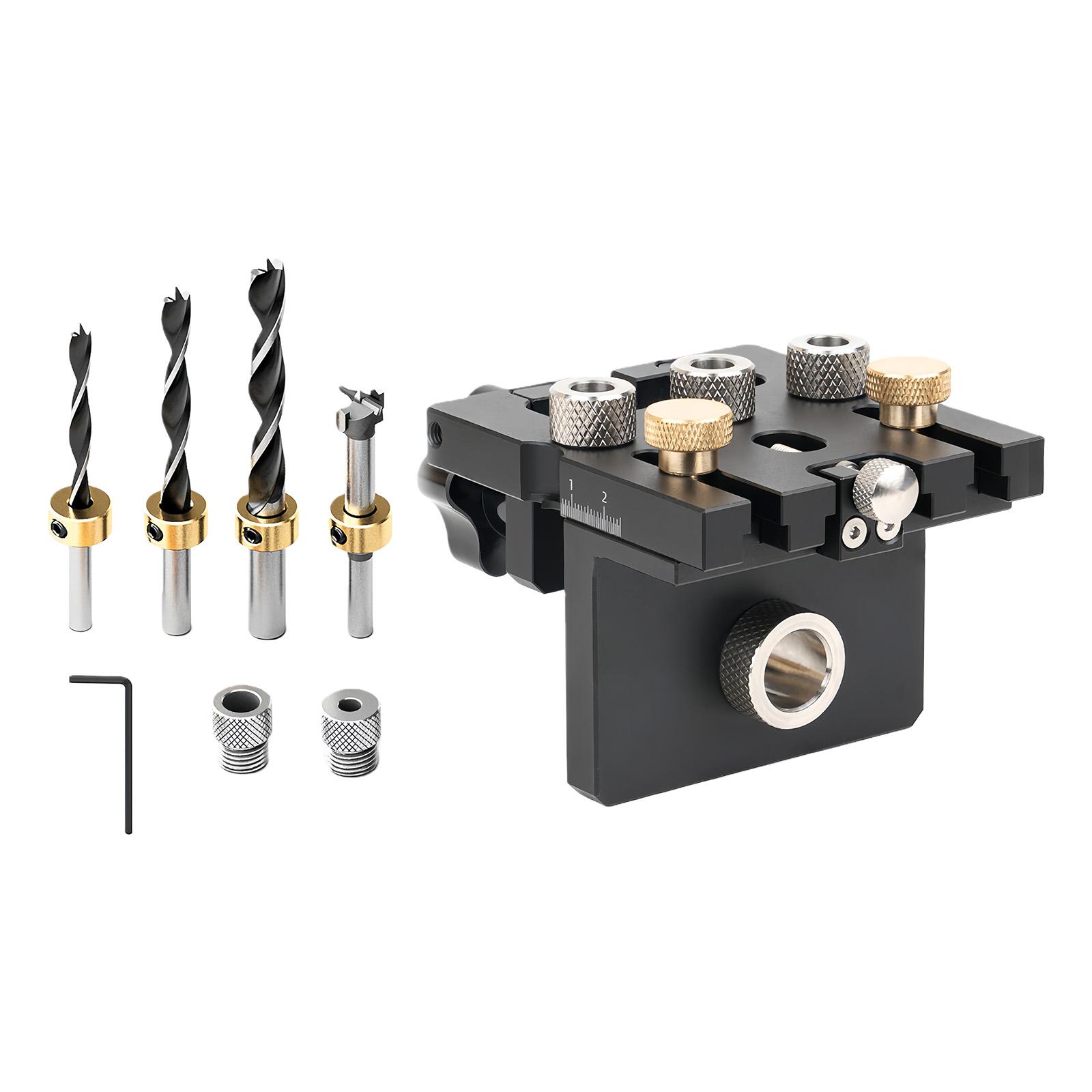 

Dowel Jig Doweling Jig Kit Drill Guide Locator Hole Puncher Woodworking Joinery System Tool for Home 1