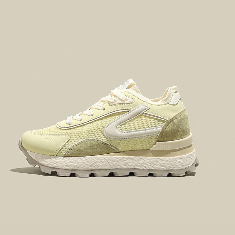 Thick-soled Inner Height Increase Mesh Breathable Waffle Forrest Gump Shoes Women's 2025 Summer Casual Versatile Sports Dad Shoes Little White Shoes