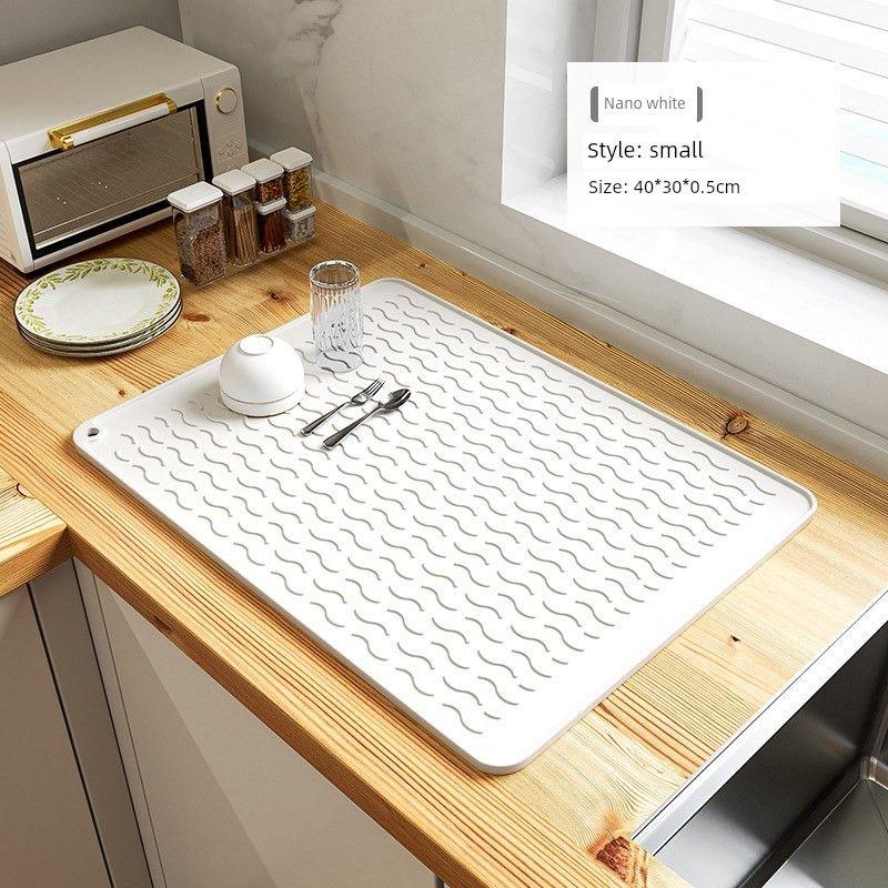 

Anti-Scalding, High Temperature Resistant Pot Mat, Children s Dining Mat, D-Shaped Dining Table Silicone Mat, Coaster, Non-Slip Silicone Draining Mat [White] Small Size 40*30cm