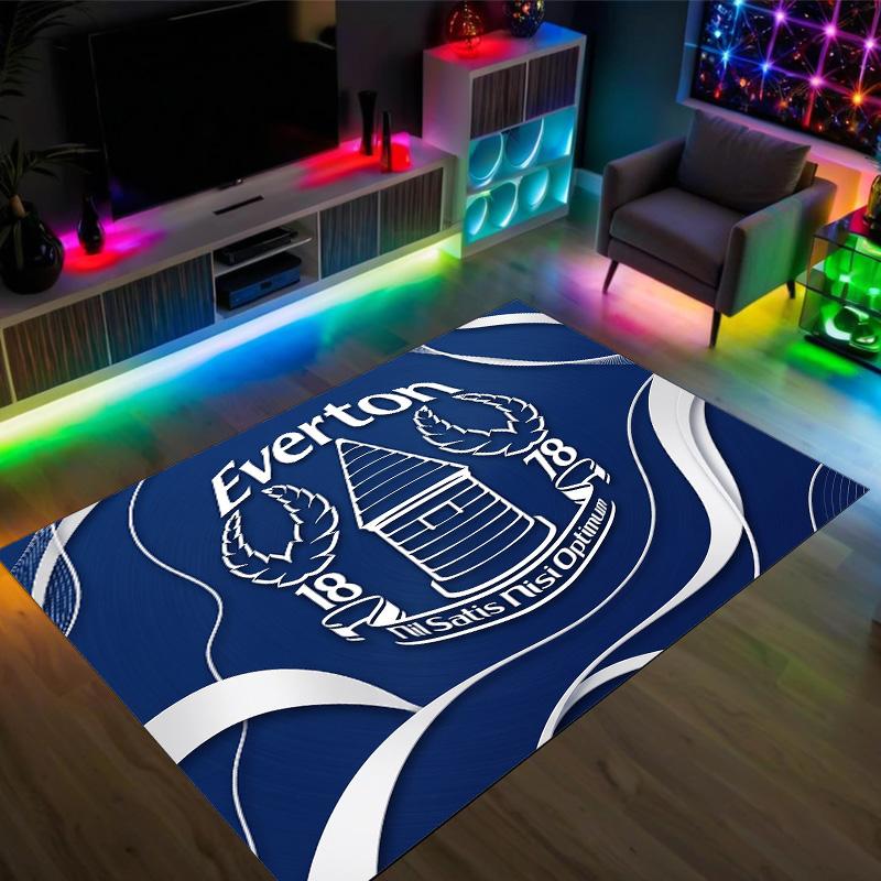 Everton Football Design Crystal Velvet Carpet Cozy Non?Slip Printed Rug For Bedroom Living Room Entrance