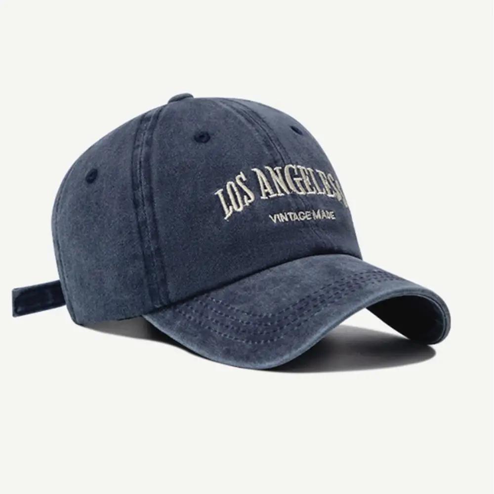 Vintage Grey Baseball Cap For Women Summer American Style Washed Big Head Circumference Hat Versatile Face Slimming Duckbill Cap