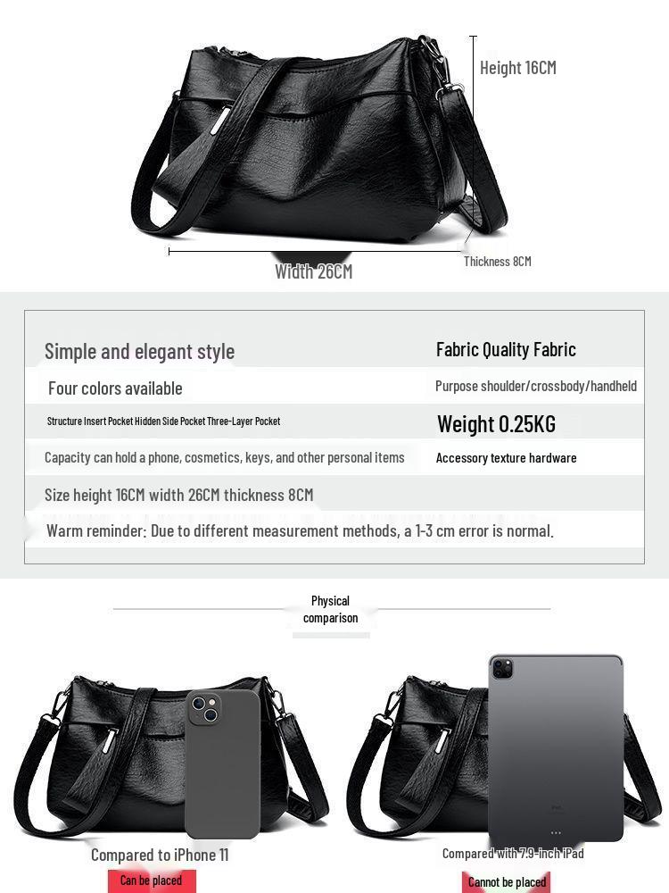 Elegancka Wszechstronna Skórzana Torba Crossbody dla Pań