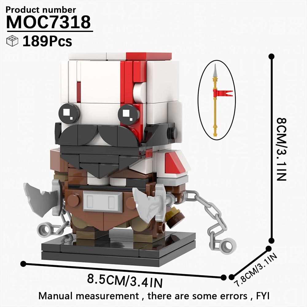 

MOOXI God Of War Kratos 189 шт. MOC Кирпичики Игровой Набор Brickheadzed Фигурка Модель Строительные блоки Детские игрушки для детей Подарок MOC7318