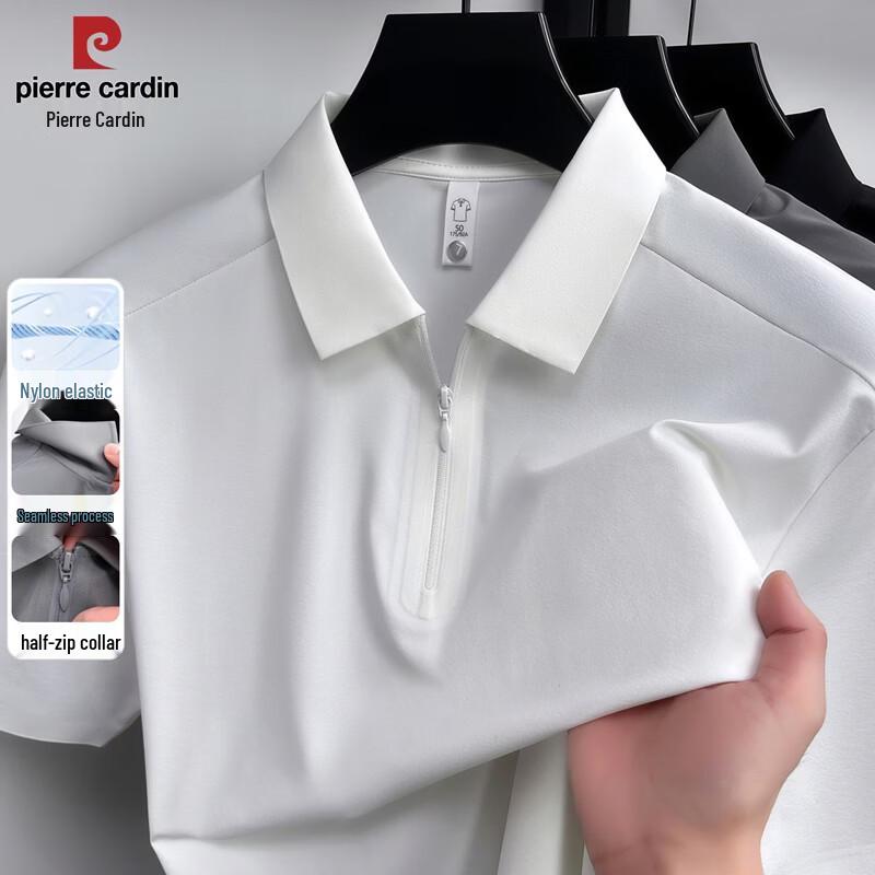Pierre Cardin Men s Seamless Stretch Half-Zip Polo T-Shirt 3XL