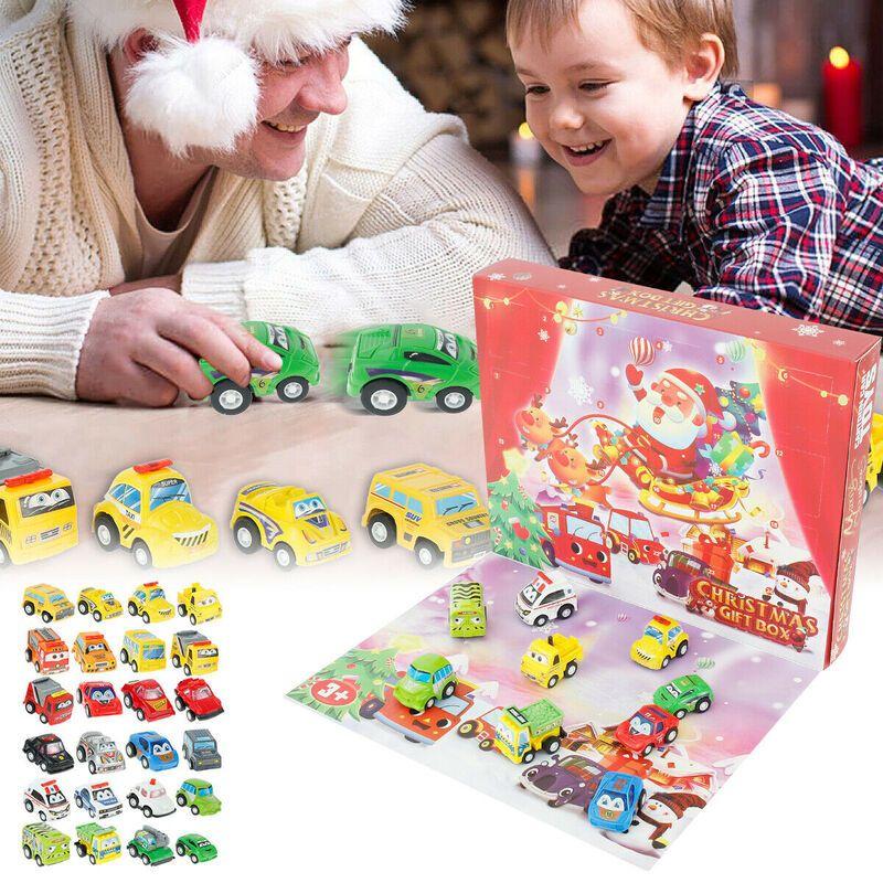 Advent Calendar Christmas Boxs 24 Days Car Set Kids Early Education Gift Toys