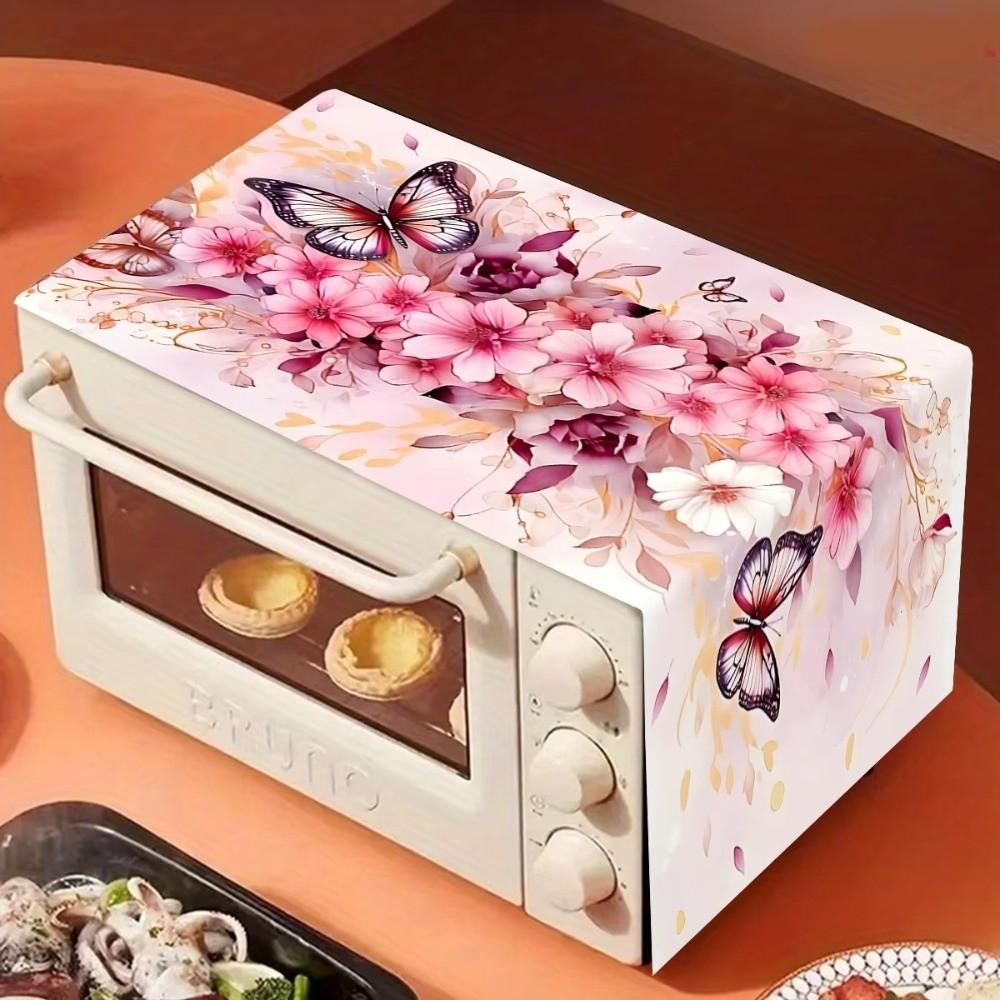 85x35cm Microwave Oven Dust Cover Washable Oil Proof Waterproof Protective Cover Polyester Fabric Microwave Dust Cover