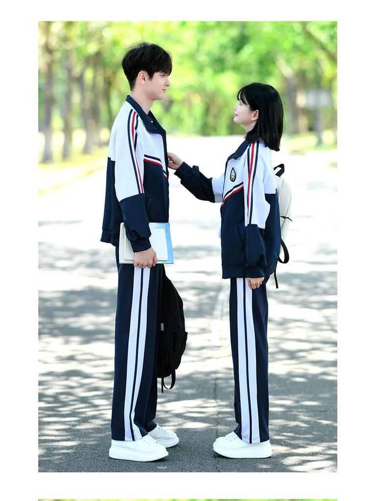 Academy-Style Junior High School Autumn Sportswear Set – Three-Piece Casual Uniform