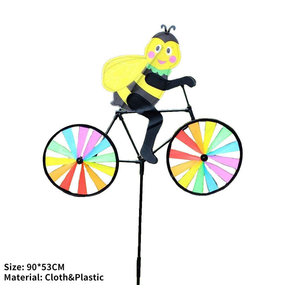 Yard Lawn Decor Animal Bicycle Wind Spinner Bee Outdoor Windmill Durable Bicycle Windmill