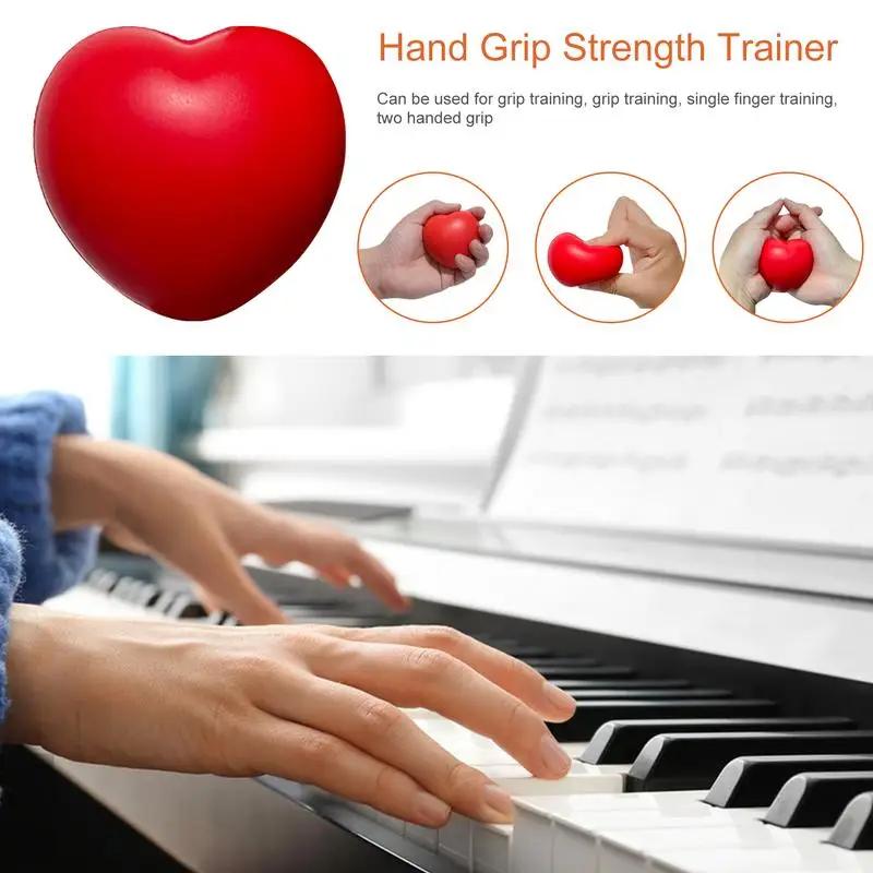Finger Exercise Ball Hand Strengthening Exercise Hand Grip Exerciser Heart Shaped Stress Balls For Single-Finger Training & Grip